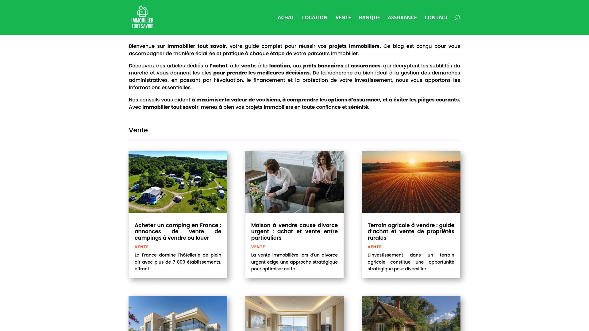 Aperçu de Immobilier Tout Savoir