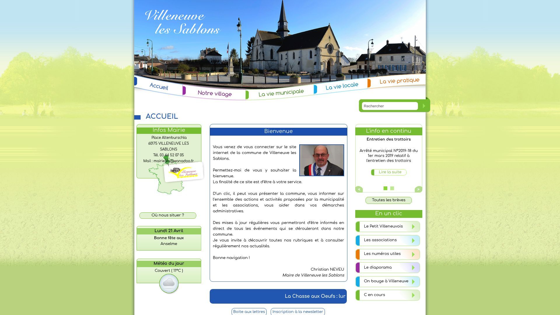 Aperçu de Site de la Mairie Villeneuve les Sablons