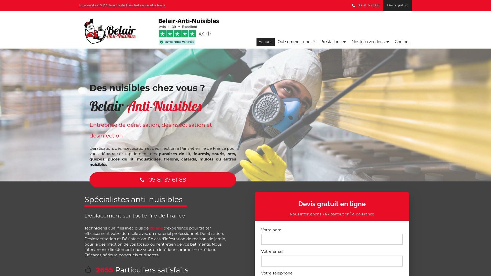 Aperçu de Belair Anti Nuisibles