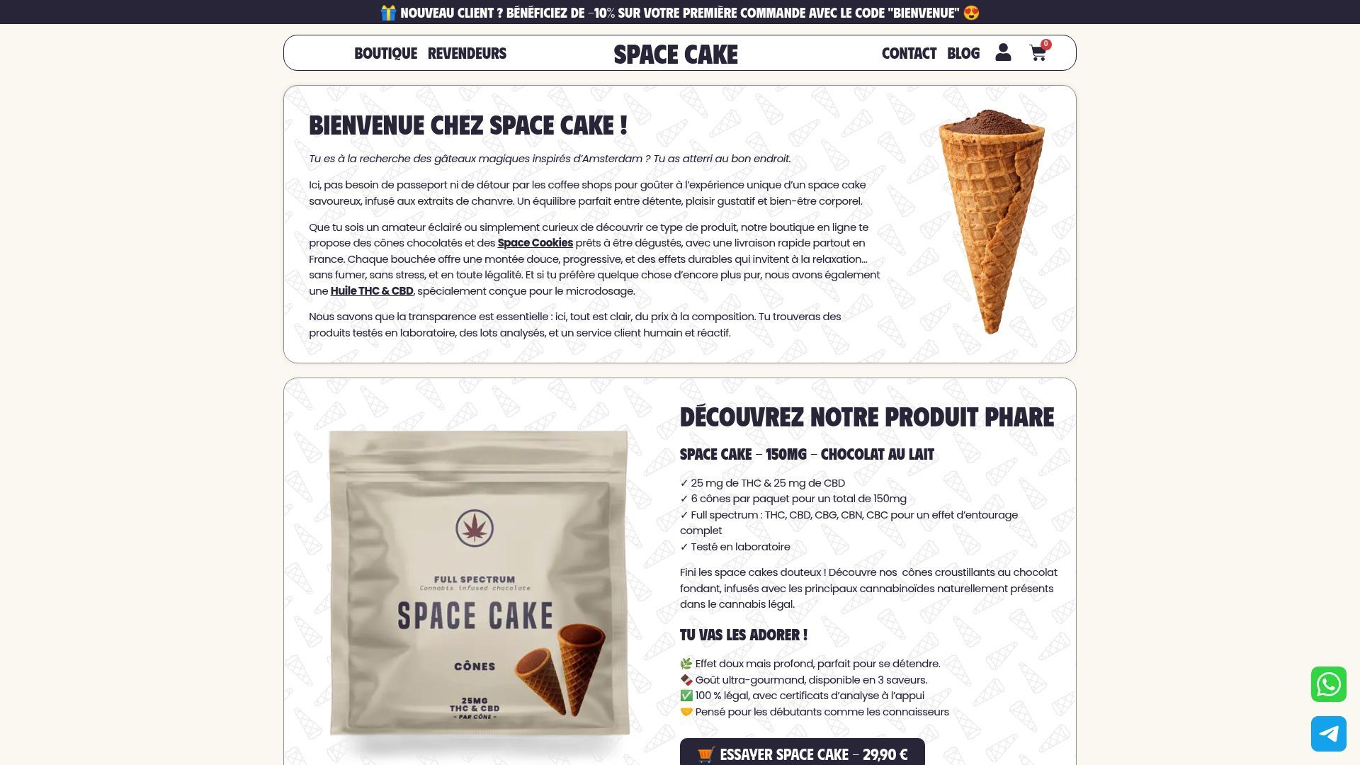 Aperçu de Space Cake - Boutique en ligne